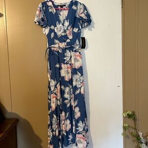 Floral Blue Maxi Dress